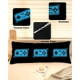 thumbnail image 6 of Blue Game Handle Body Pillow Cover, Pillowcase Protectors with Zipper, Breathable Decorative Throw Pillow Case Cover, Video Gamer Console Earphones Black Pillow Shams for Couch Sofa 20x54Inch, 6 of 8