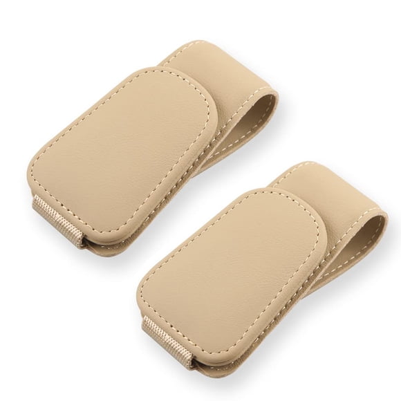 Soporte para anteojos de sol para auto CMWWYFC Magnético de Cuero Beige