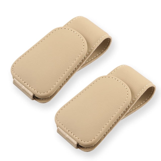 Soporte para anteojos de sol para auto CMWWYFC Magnético de Cuero Beige
