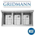 thumbnail image 3 of GRIDMANN 3 Compartment Stainless Steel Bar Sink, NSF Commercial Kitchen Underbar Sink, 3 of 7