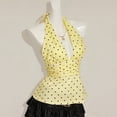 thumbnail image 4 of Afdoent Tank Tops For Women Tie Backless Crop Top Slim Fit Polka Dot Sleeveless Tank For Summer Camisole Fashion Going Out Clothes, 4 of 4