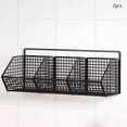 thumbnail image 6 of 2 Pieces Minimalist Hanging Fruit Basket Heavy Duty 3 Grids Wire Hanging Basket Cabinet Storage Basket for Craft Room Kitchen Bathroom Home black, 6 of 9