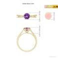 thumbnail image 4 of ANGARA Natural Tapered Shank Amethyst Solitaire Ring with Diamonds in 14K Yellow Gold for Women (Size-6mm) | February Birthstone, Birthday, Anniversary, Jewelry Gift for Women | Natural Amethyst Ring, 4 of 8