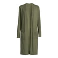 thumbnail image 2 of Time and Tru Women's Open Front Duster Cardigan, 2 of 5