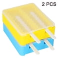 thumbnail image 1 of Molde de silicona para helados, moldes creativos para palitos de paletas de bricolaje con tapa hecha de silicona apta para alimentos, juego de 2 (amarillo + azul) Xemadio 2033797, 1 of 9