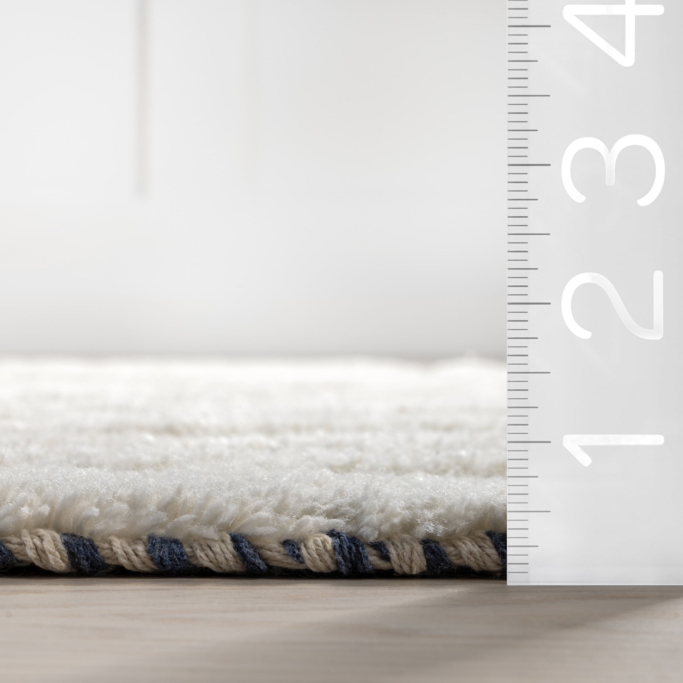 Rugs USA Merrick Tasseled Cotton and Wool Area Rug, 8' 6" x 11' 6", Merrick Blue