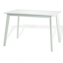 Yumiko Solid Wood Rectangular Dining Table Kitchen Modern, White Color