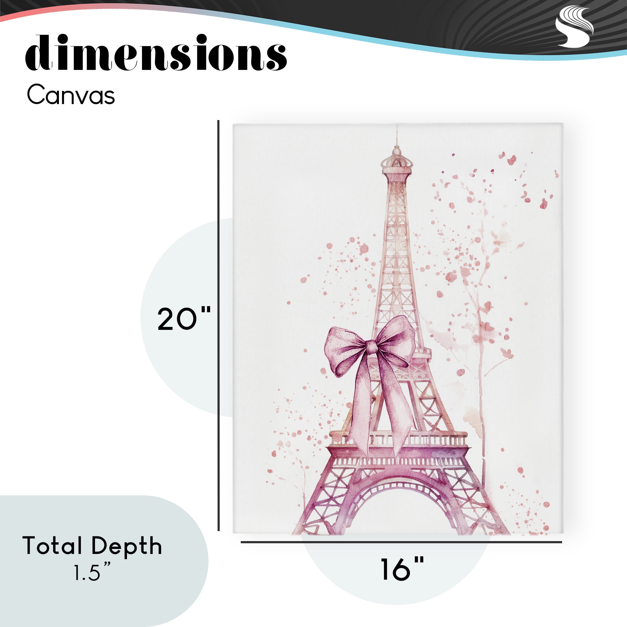 Bow Bedecked Paris Tower Canvas Wall Art, design by Kim Allen