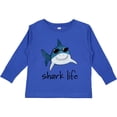 thumbnail image 3 of Inktastic Shark Life Fun Shark with Sunglasses Boys or Girls Long Sleeve Toddler T-Shirt, 3 of 5