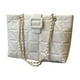 thumbnail image 2 of Bolso de cadena para hombro y axila | Bolso de cuero acolchado de lujo | Correa ajustable | Tote de gran capacidad | Compartimentos multifuncionales | Negro, blanco, caqui | 36x20x4cm, 2 of 6