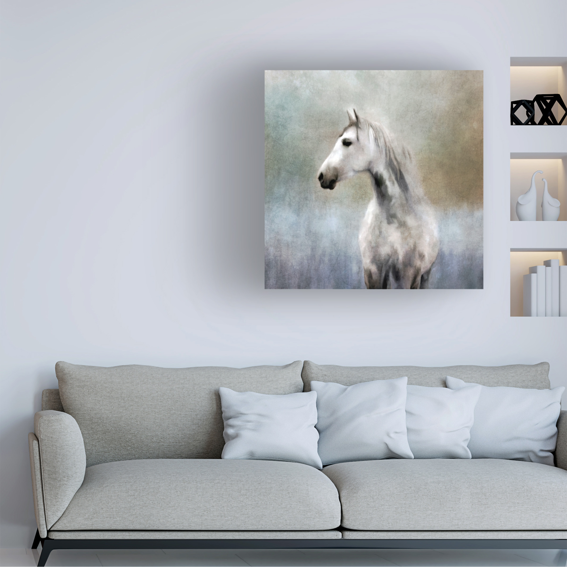 Katrina Jones 'Misty Grey Dappled Horse' Canvas Art