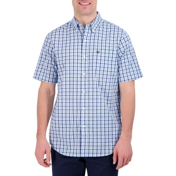 Chaps Men's Short Sleeve Nautical Easy Care Button Up ShirtSize XS3X