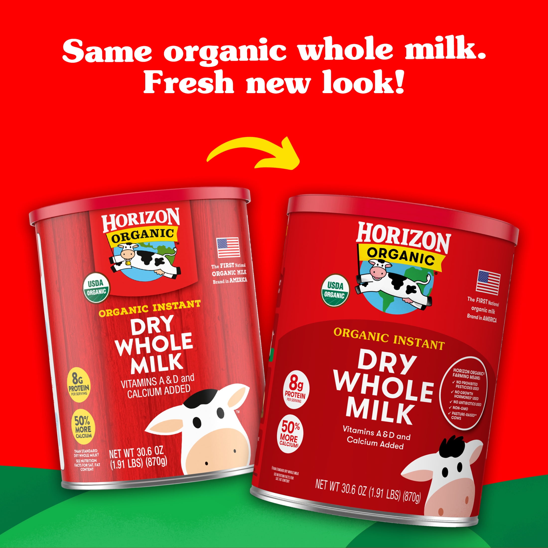 Horizon Organic Instant Dry Whole Milk Powder Canister, 30.6 oz