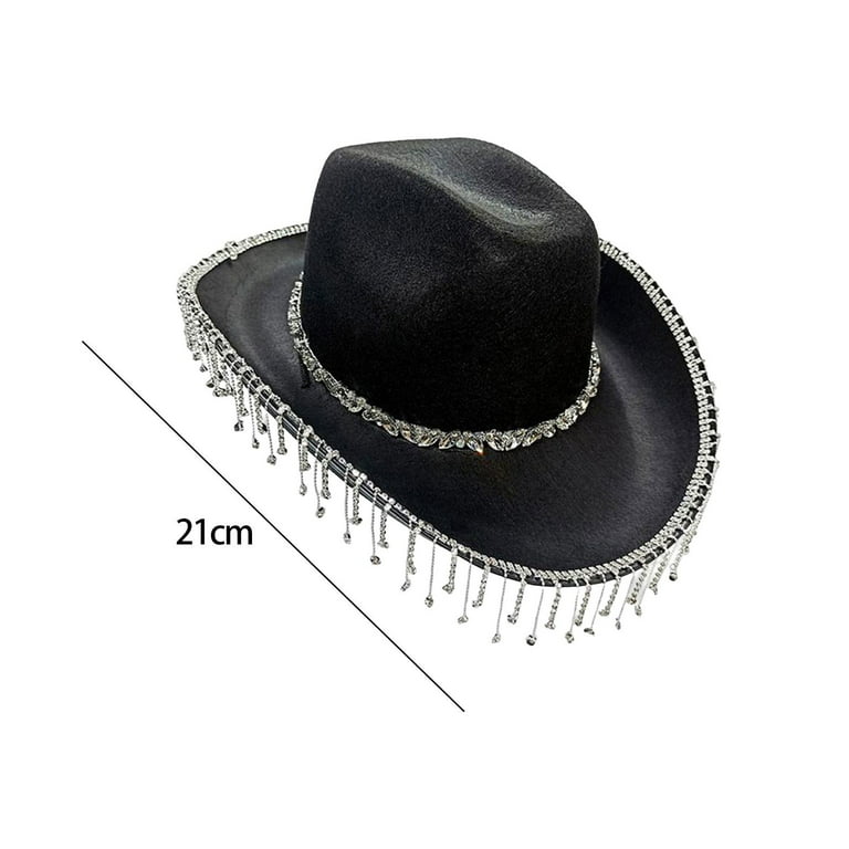 Decorative fishing hat, western cowboy hat, bridal engagement party, fancy  dress Black