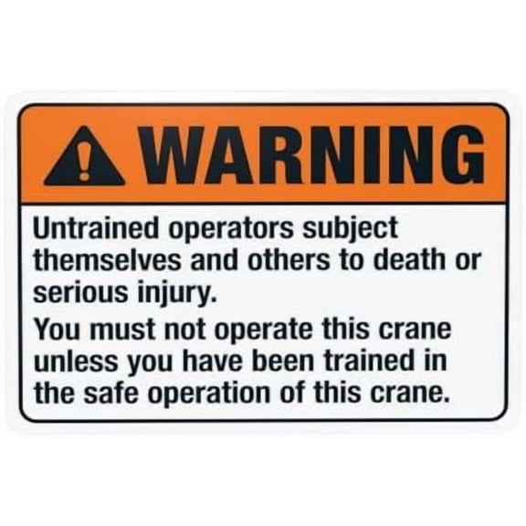 Untrained Operators Subject Themselves And Others To Death Warning Sign, Construction Security Metal Signs for Home Business Garage Street Wall Safety Caution Custom Decor 12 x 8 Inch