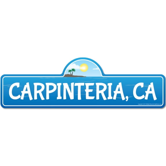 Carpinteria CA California Beach Street Sign | Indoor/Outdoor | Surfer Ocean Lover Décor For Beach House Garages Living Rooms Bedroom | Signmission Personalized Gift