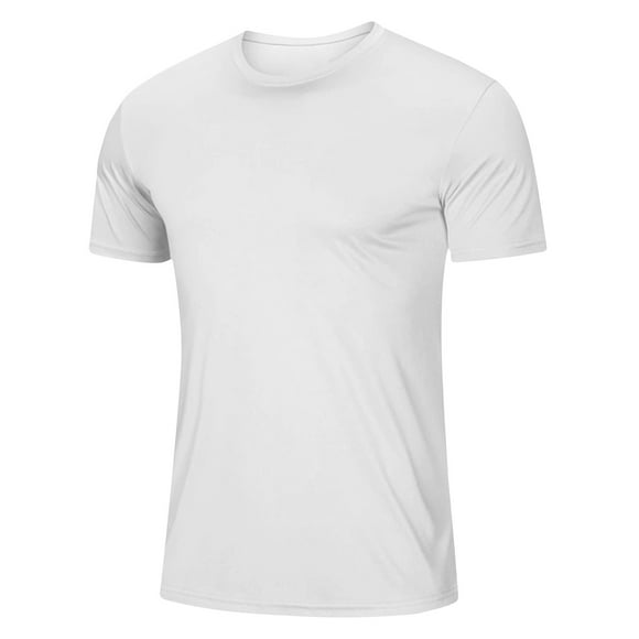 cfhntfmh Casual Shirts for Men Summer Stretchy Crewneck Short Sleeve Tunic Tops Soft Breathable Workout Athletic T-Shirts