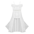 thumbnail image 6 of YONGHS Kids Girls Floral Lace Bridesmaid Dress Off Shouldre Maxi Romper Gown White 14, 6 of 7