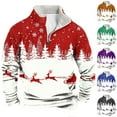 thumbnail image 2 of Fengactive Men's Christmas Sweatshirts Trendy Snowflake Graphic Print Sweatshirts Oversized Long Sleeve Stand Collar Tops, 2 of 4