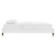 thumbnail image 4 of Modway Harlow King Performance Velvet Platform Bed Frame in White, 4 of 6