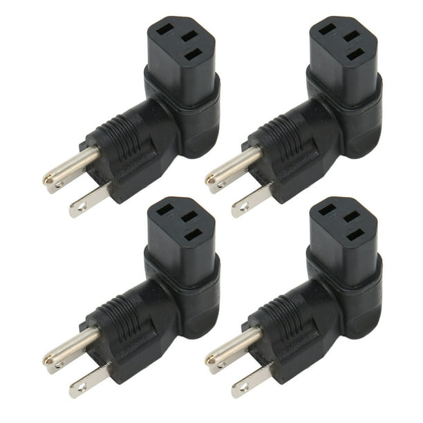 Convertidor 5-15P A IEC320 C13, 4 Piezas Adaptador De Enchufe De Alimentación De Extensión PDU De 90 Grados Enchufe Estándar De EE. UU. UU. De 3 Clavijas 125 V Para Adaptadores De