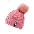 thumbnail image 4 of BadPiggies 2-Pieces Winter Knitted Beanie Hat Scarf Set Thick Warm Velvet Lining Skull Ski Cap with Pompom for Men Women, Pink, 4 of 8