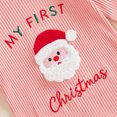 thumbnail image 4 of RUINIXCW Newborn Baby Girl My First Christmas Outfit Infant Girl Fall Winter Ribbed Jumpsuit Xmas Clothes Santa Embroidery Long Sleeve Jumpsuit Headband, 4 of 5