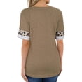 thumbnail image 3 of QAFOPEH Women Round Neck Short Sleeve Leopard Printed Colorblock Independence's Day Top, 3 of 3
