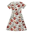 thumbnail image 4 of LOVZFMLL Robe d'Été Unie à Manches Courtes Col Rond en Maille Princesse Robe de Mariage pour Enfants, 4 of 8
