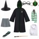 thumbnail image 3 of Uniforme escolar de bruja y mago para niños adultos, estilo Harris Potter, túnica, capa, bufanda, corbata, varita, collar, disfraz de Halloween, 3 of 5