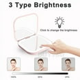 thumbnail image 5 of Compact Mini Gift Vanity Folding Cosmetic Mirror with Lights Portable Hand Held Small Pocket Travel Makeup Mirror 2X magnifying, 5 of 8