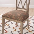 thumbnail image 4 of Linon Tanlsey Upholstered Dining Chair, Set of 2, Natural with Brown and Multicolor Flower Pattern Fabric, 4 of 13