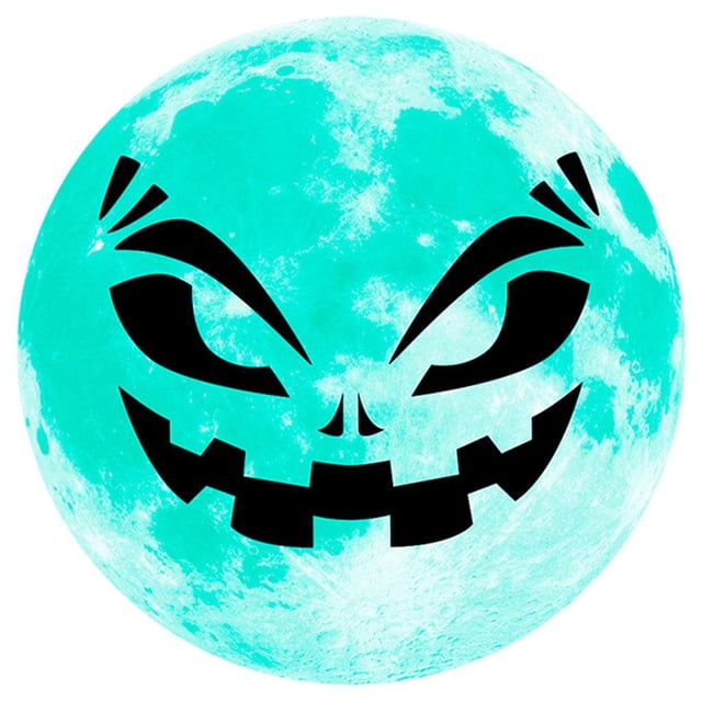 Adhesivo de pared redondo y luminoso con forma de luna para habitación infantil, ideal para Halloween. mueca 5