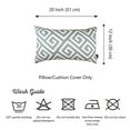 thumbnail image 5 of Decorative Throw Pillow Cover Set of 2 Greek Key 12" x 20" Gray & White Lumbar for Couch, Bedding, 5 of 5