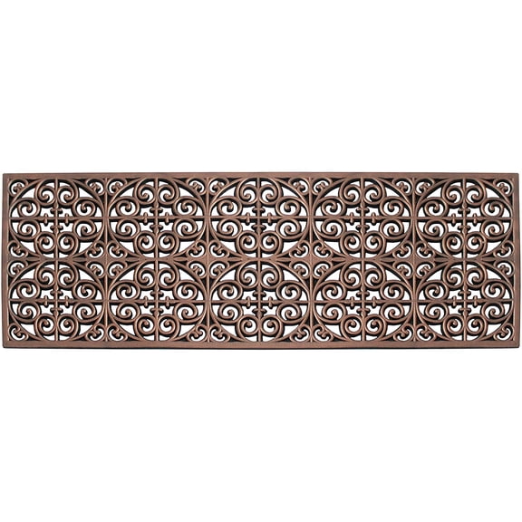 A1HC Rubber Grill, Indoor/Outdoor Large Double Doormat, 18"X48", Bronze