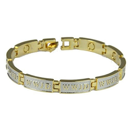 The Quiet Witness Wwjd Copper Magnetic Link Bracelet What Would Wwjd Copper Magnetic Link Bracelet What Would Do 2 Tone