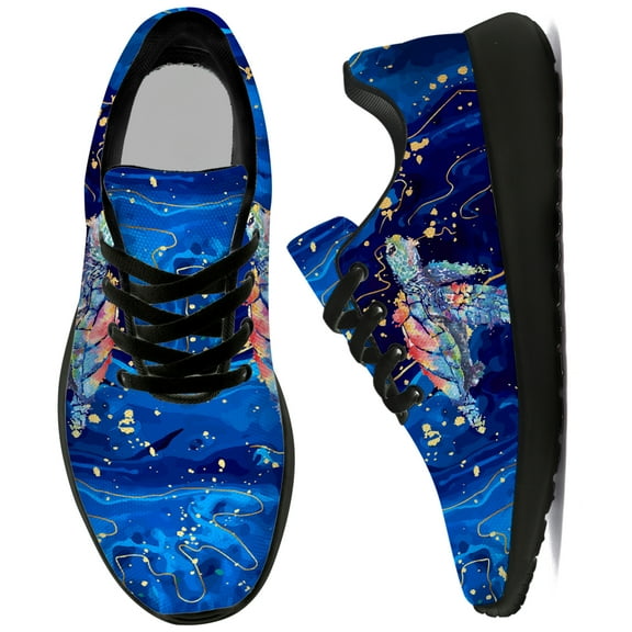 Uminder Mens Tennis Shoes Turtle Sneakers Black Shoes Size 6