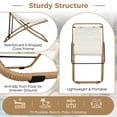 thumbnail image 2 of 2-Pieces Outdoor Folding Chair, Rattan-Wrapped Patio Chair with Adjustable Backrest, Thick Cushion, and Detachable Headrest ,for the Poolside, Beach, Backyard, Decck, and Camping, 2 of 5