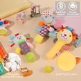 thumbnail image 5 of KABOER 3 Pcs Baby Soft Rattles Toys, Baby Sensory Rattle Toys, Plush Animal Rattle Toys, Infant Squeak Sound Sensory Toys for 0-6 Months Newborn, 5 of 7