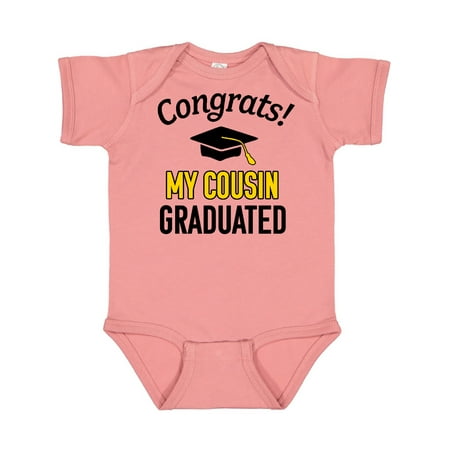 

Inktastic Congrats! My Cousin Graduated with cap Gift Baby Boy or Baby Girl Bodysuit