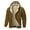 Brown, variant on Men's Winter Sherpa Lined Hoodie Heavyweight Full-Zip Sweatshirt Jackets Winter Warm Jacket Black L