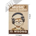thumbnail image 5 of Music Because Murder Is Wrong Raccoon Funny Tin Sign,Vintage Sign Wall Art Painting Pub Bar Home Decor,A Must-Have for Music Lovers, Coffee Tin Bar Sign for Man Cave Decor 5.5x8 inches, 5 of 7
