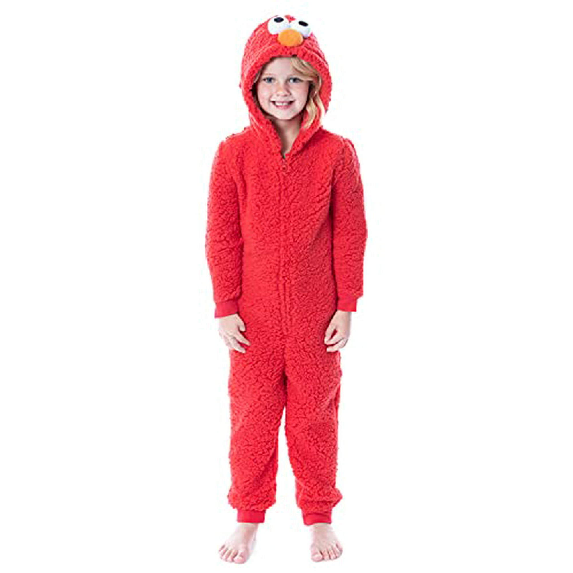 Sesame Street Toddler Elmo Sherpa Union Suit Pajama For Boys Girls 3T Walmart