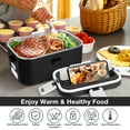 thumbnail image 3 of Livhil Electric Lunch Box Food Heater, Portable Food Warmer, Hot Lunch Warmer Heated Lunch Box for Adults, 60W 1.8L 12V-24V 110V Stainless Steel Container Portable Food Heater (Black+White), 3 of 7