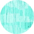 thumbnail image 1 of Ahgly Company Indoor Round Solid Turquoise Blue Modern Area Rugs, 7' Round, 1 of 4