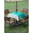 thumbnail image 3 of Outdoor Tablecloth with Umbrella Hole and Zipper, Turquoise Snowflakes Christmas Square Table Cloth 60x60 Inch Waterproof Tablecloth, Winter Holiday Xmas Snowflake Picnic Table Cover for Patio, 3 of 7