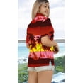 thumbnail image 5 of HAPPY BAY Women's Funky Vacation Beach Blouse Short Sleeve Tops Tropical Hawaiian Shirts for Women S Red, Monochromatic Palm, 5 of 5