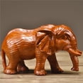 thumbnail image 3 of Solid wood elephant figurine, absorbent, carved from rosewood, male and female elephants, wooden home decoration for living room, auspicious decoration for wealth., 3 of 4