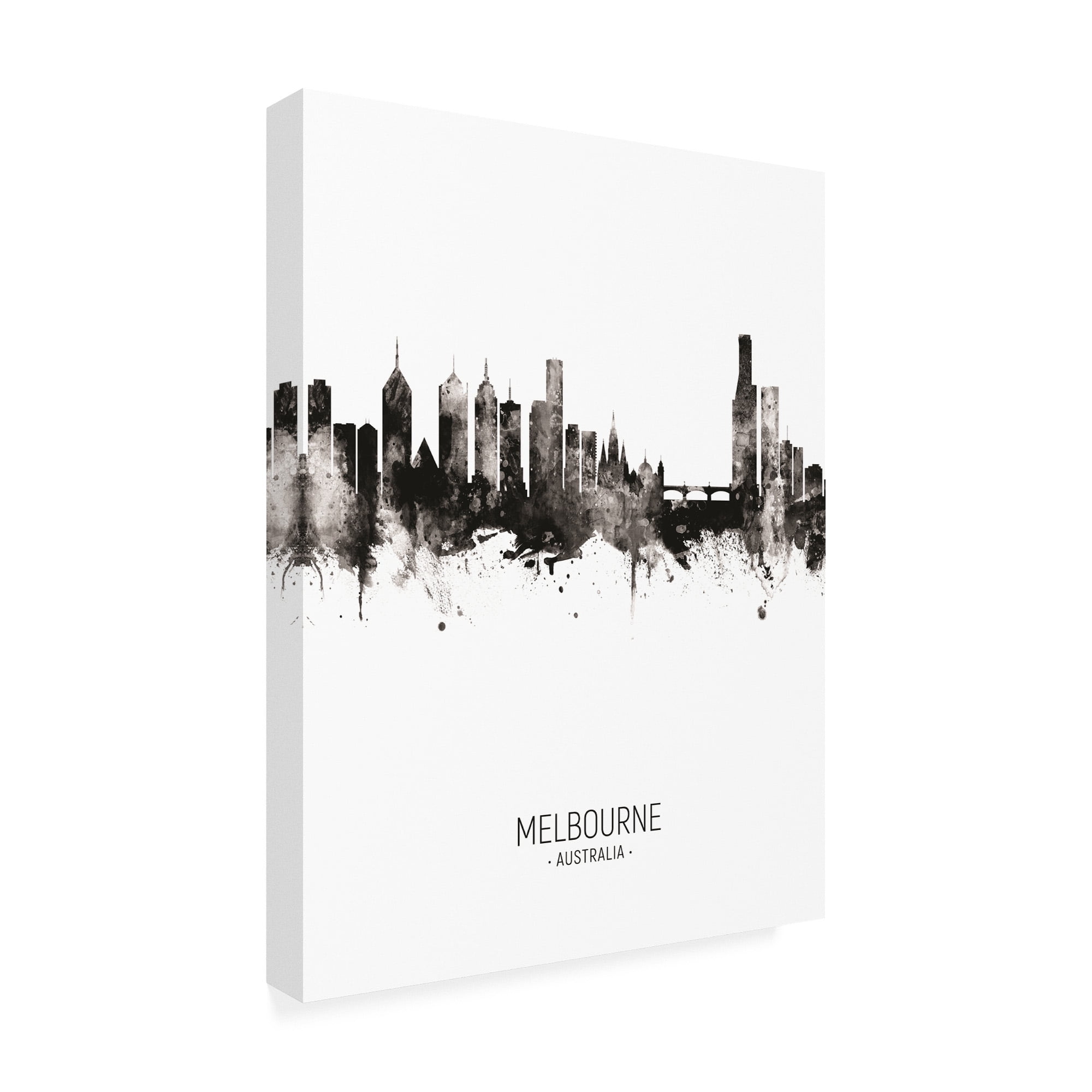 Trademark Fine Art 'Melbourne Australia Skyline Portrait II' Canvas Art by Michael Tompsett