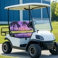 thumbnail image 2 of Yuyamidu Purple Golf Cart Seat Covers Full Set of 2 Coconut Tree Golf Cart Seat Bottom Cushion Back Rest Cover Travel Sports Cart Seat Cushion Accessories, Purple, 2 of 7